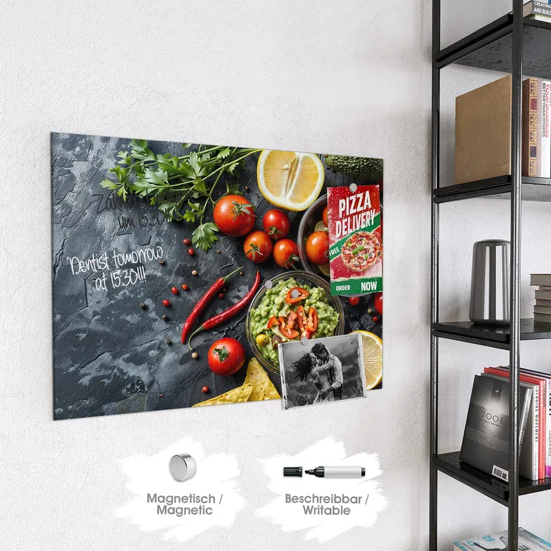 Glas Magnettafel - Guacamole mit Nachos