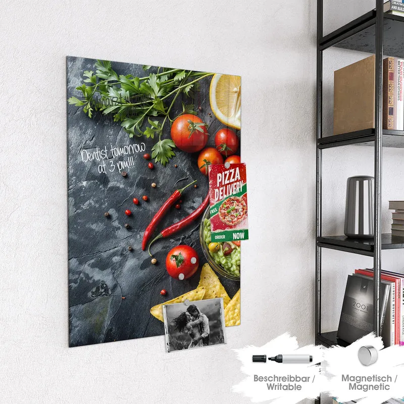 Glas Magnettafel - Guacamole mit Nachos