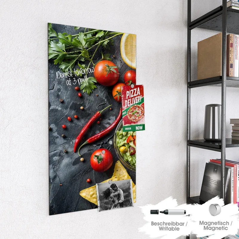 Glas Magnettafel - Guacamole mit Nachos
