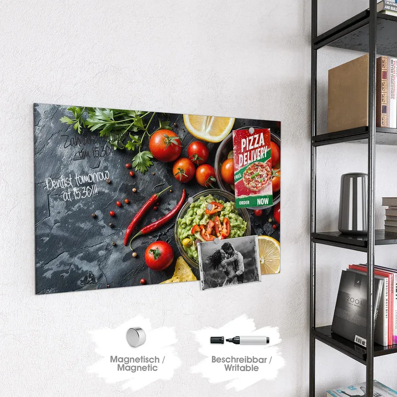 Glas Magnettafel - Guacamole mit Nachos