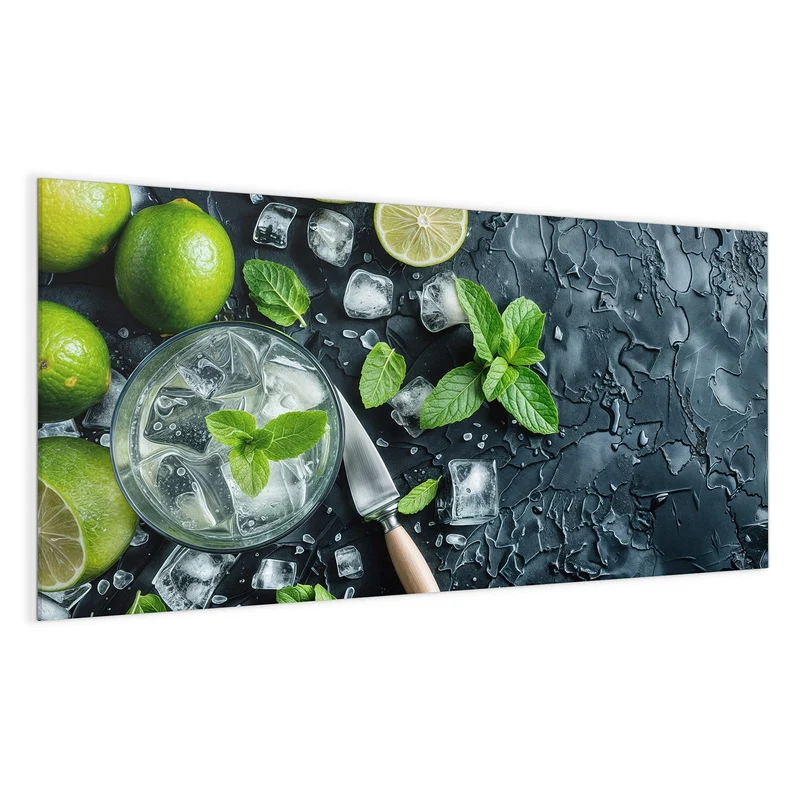 Glas Magnettafel - Frische Limetten