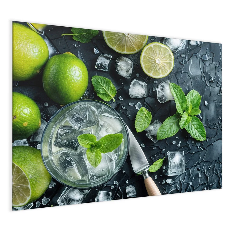 Glas Magnettafel - Frische Limetten