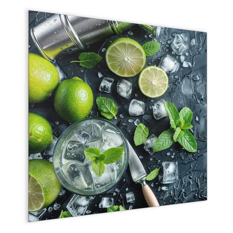 Glas Magnettafel - Frische Limetten