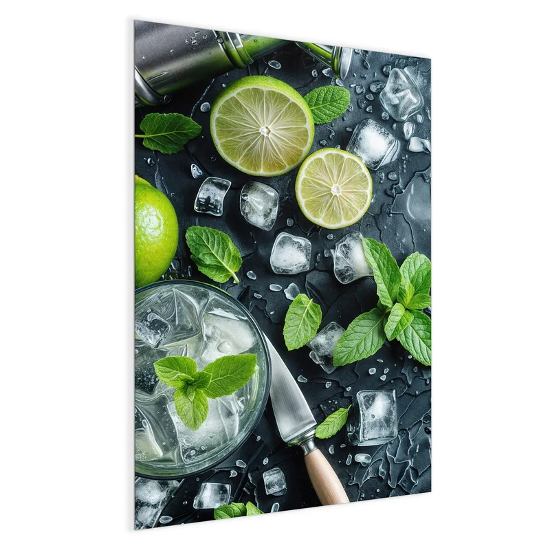 Glas Magnettafel - Frische Limetten