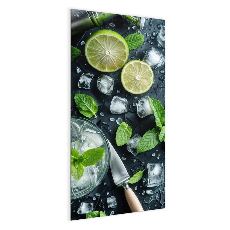 Glas Magnettafel - Frische Limetten