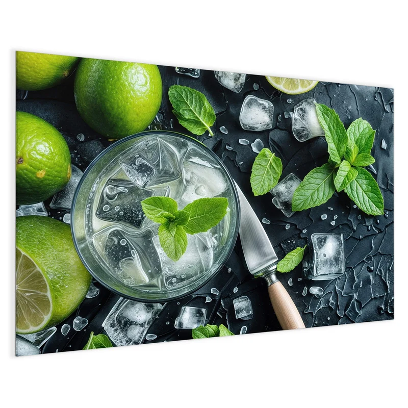 Glas Magnettafel - Frische Limetten