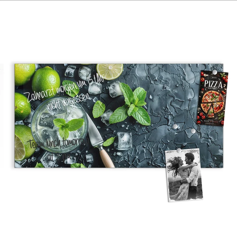 Glas Magnettafel - Frische Limetten