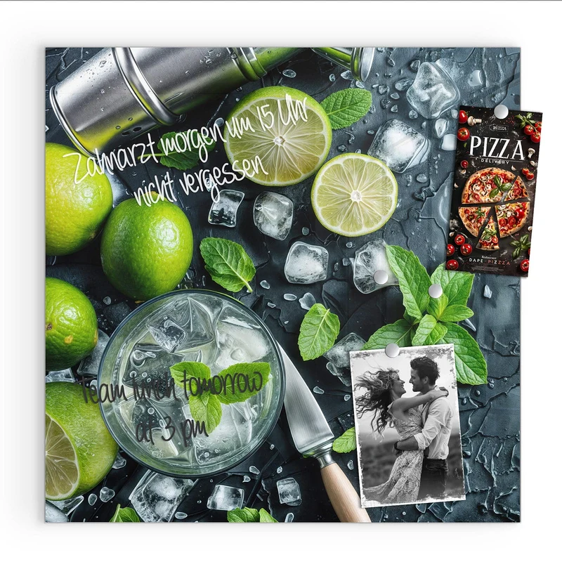Glas Magnettafel - Frische Limetten
