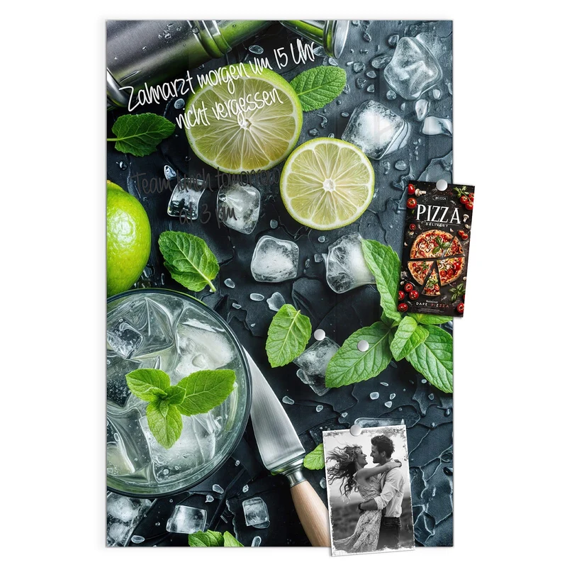 Glas Magnettafel - Frische Limetten