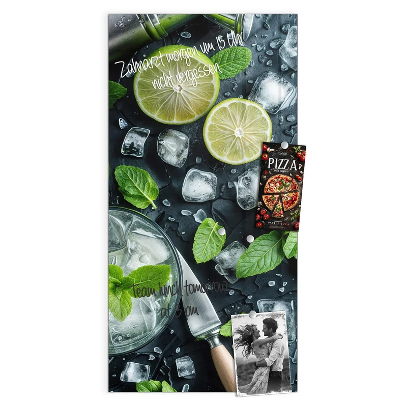 Glas Magnettafel - Frische Limetten