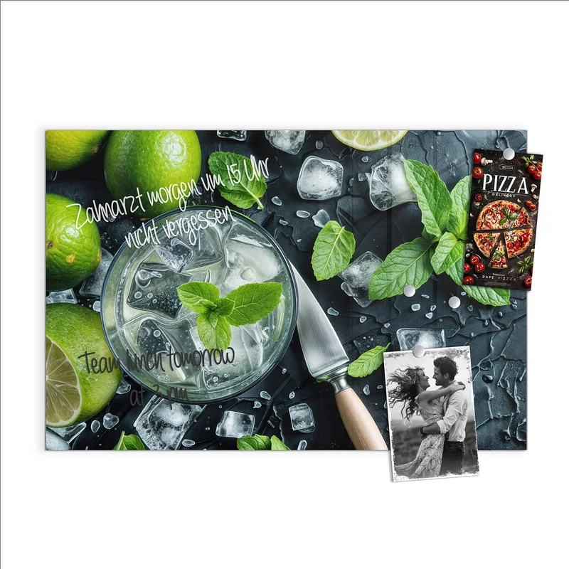 Glas Magnettafel - Frische Limetten