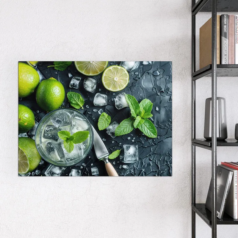 Glas Magnettafel - Frische Limetten
