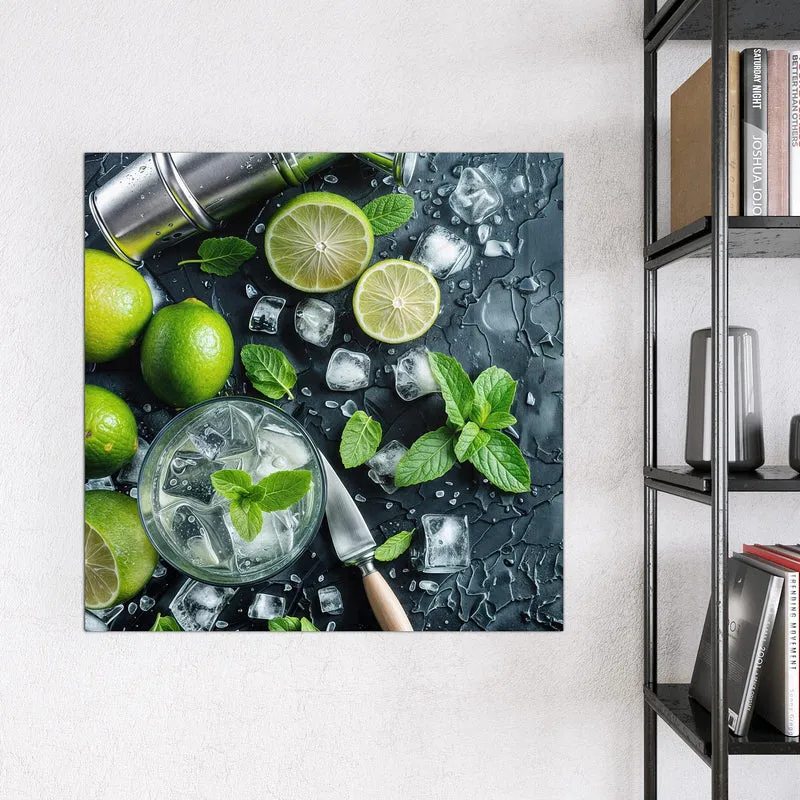 Glas Magnettafel - Frische Limetten
