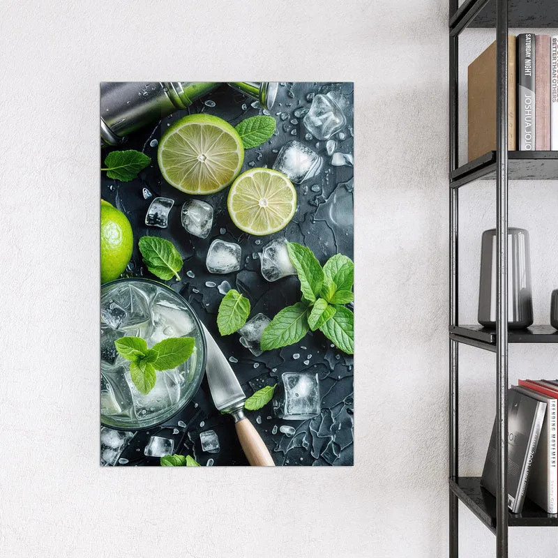 Glas Magnettafel - Frische Limetten