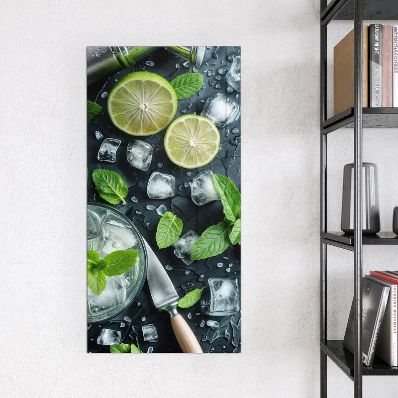 Glas Magnettafel - Frische Limetten