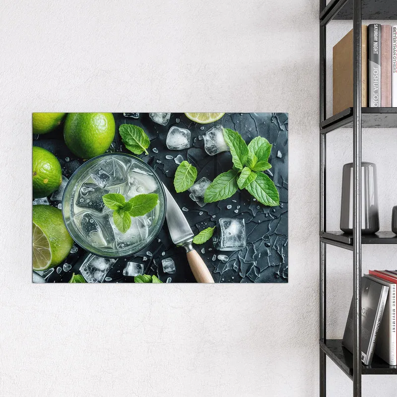 Glas Magnettafel - Frische Limetten