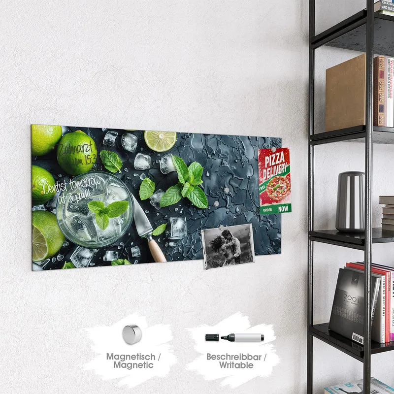 Glas Magnettafel - Frische Limetten