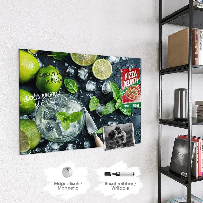 Glas Magnettafel - Frische Limetten