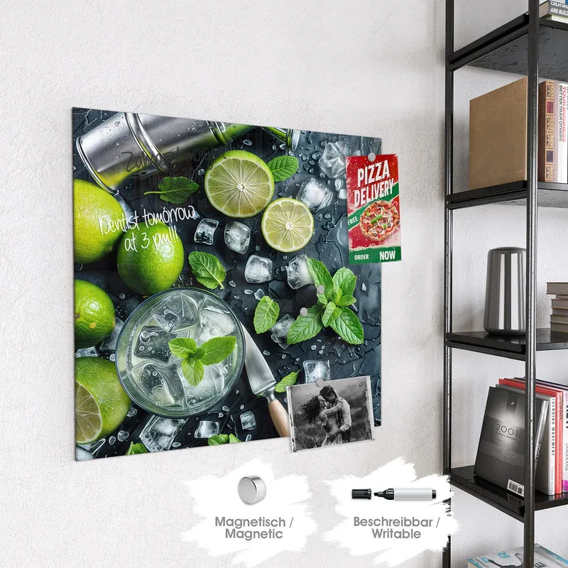 Glas Magnettafel - Frische Limetten