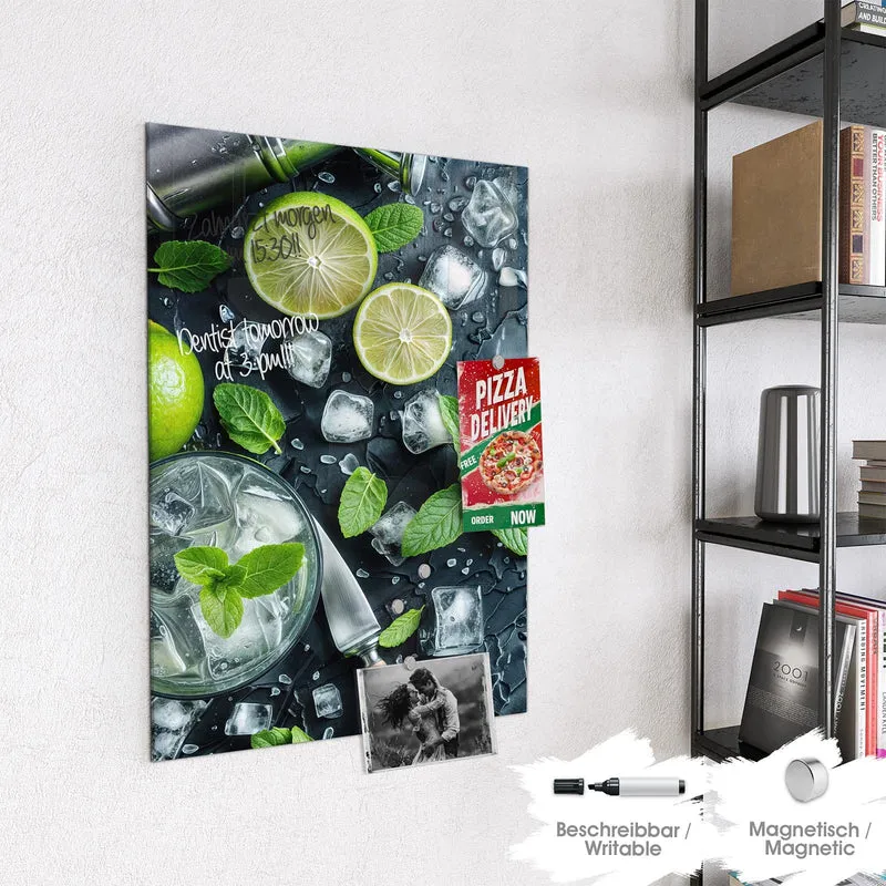 Glas Magnettafel - Frische Limetten