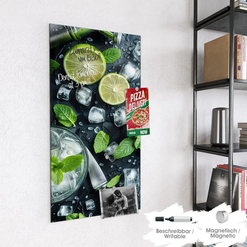 Glas Magnettafel - Frische Limetten