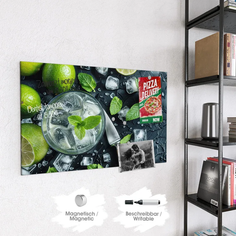 Glas Magnettafel - Frische Limetten