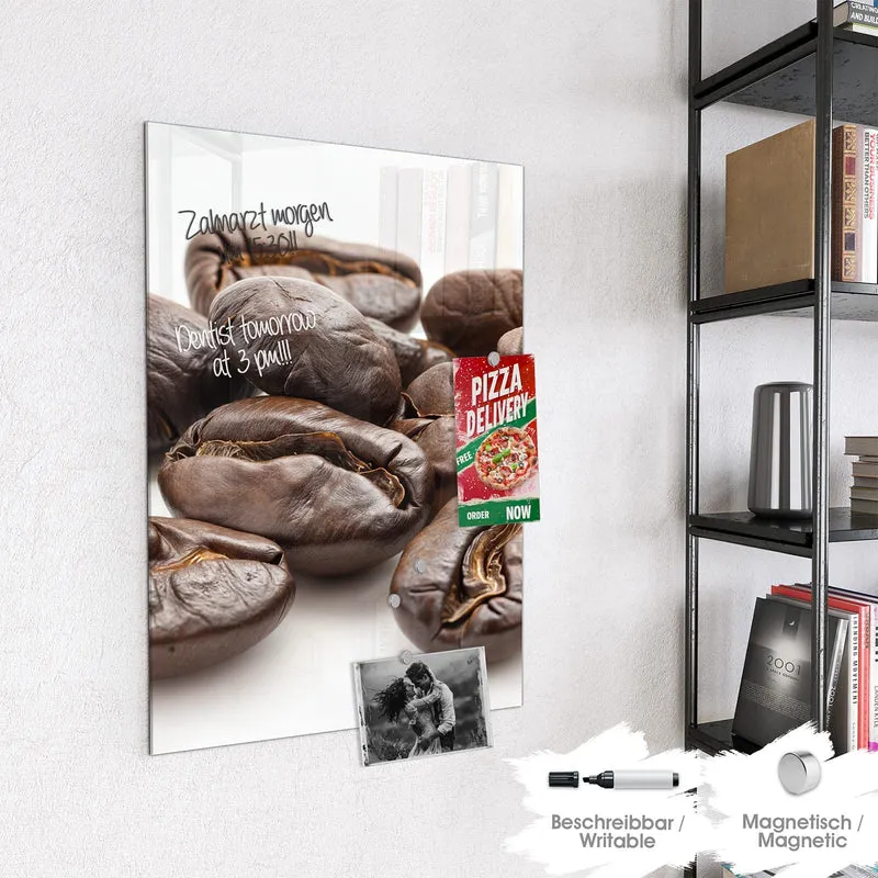 Glas Magnettafel - Geröstete Kaffeebohnen