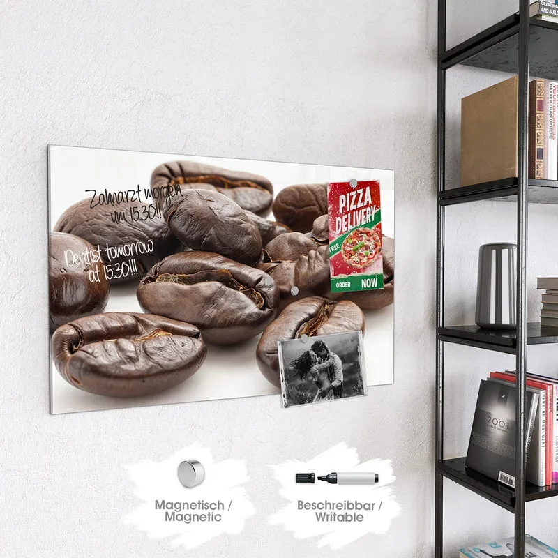 Glas Magnettafel - Geröstete Kaffeebohnen