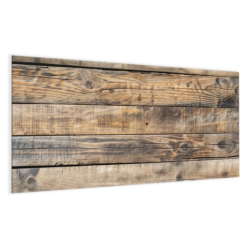 Glas Magnettafel - Helle Holzbohlen