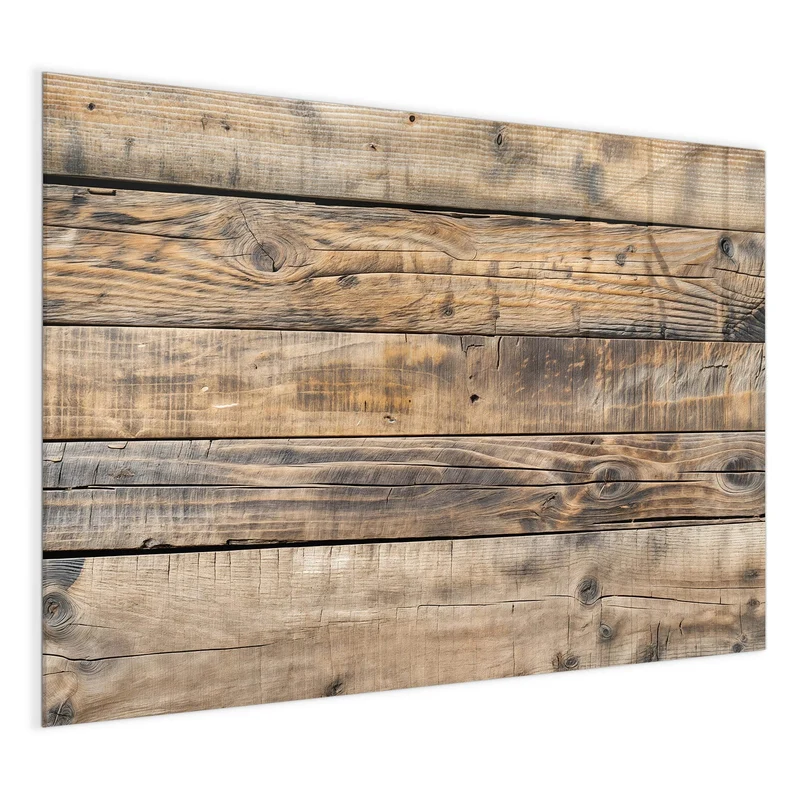 Glas Magnettafel - Helle Holzbohlen