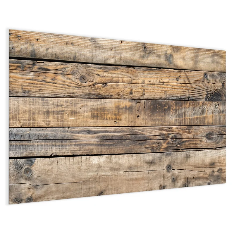 Glas Magnettafel - Helle Holzbohlen