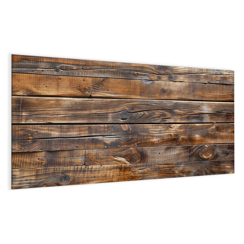 Glas Magnettafel - Nussbraune Holzwand