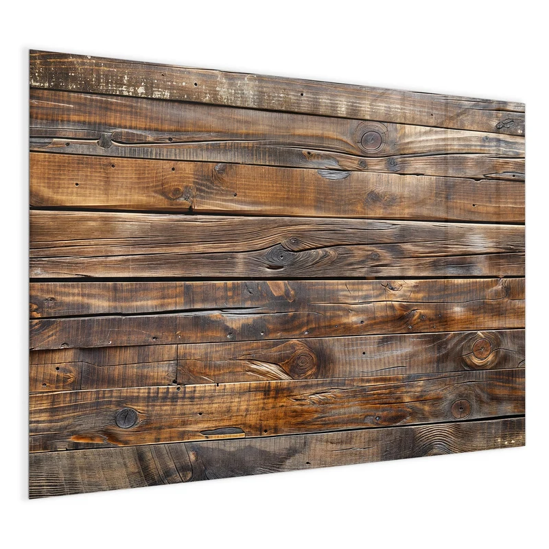 Glas Magnettafel - Nussbraune Holzwand