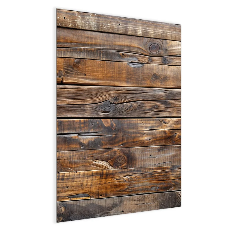 Glas Magnettafel - Nussbraune Holzwand