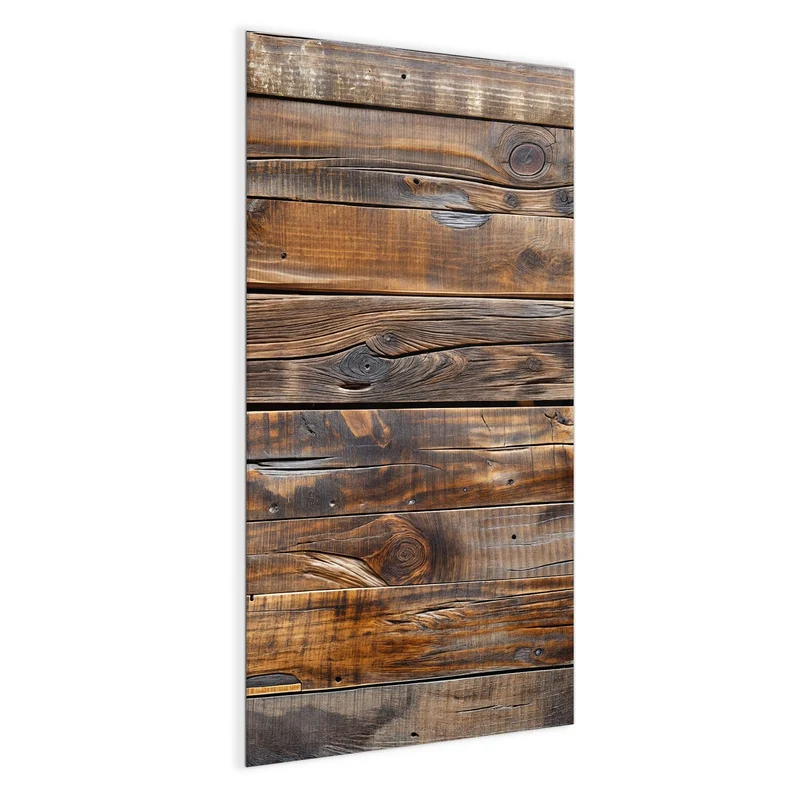Glas Magnettafel - Nussbraune Holzwand
