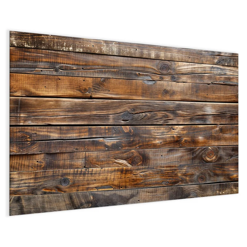 Glas Magnettafel - Nussbraune Holzwand