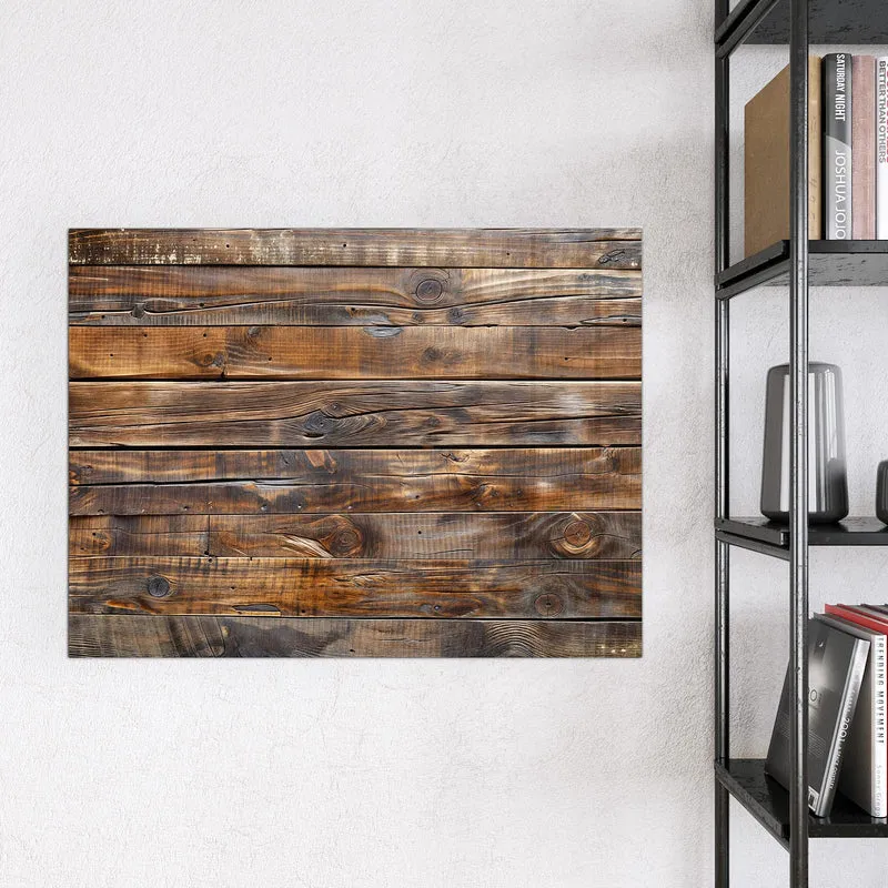 Glas Magnettafel - Nussbraune Holzwand