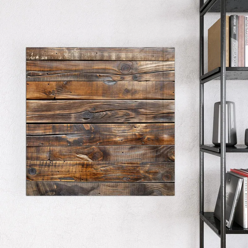 Glas Magnettafel - Nussbraune Holzwand
