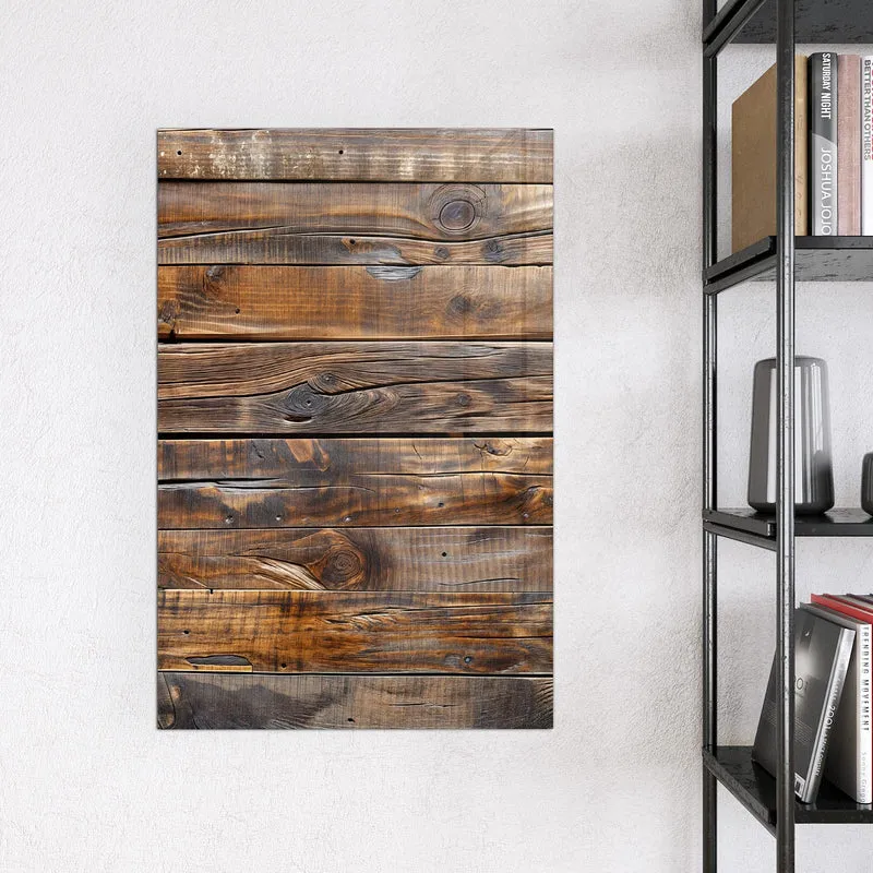 Glas Magnettafel - Nussbraune Holzwand
