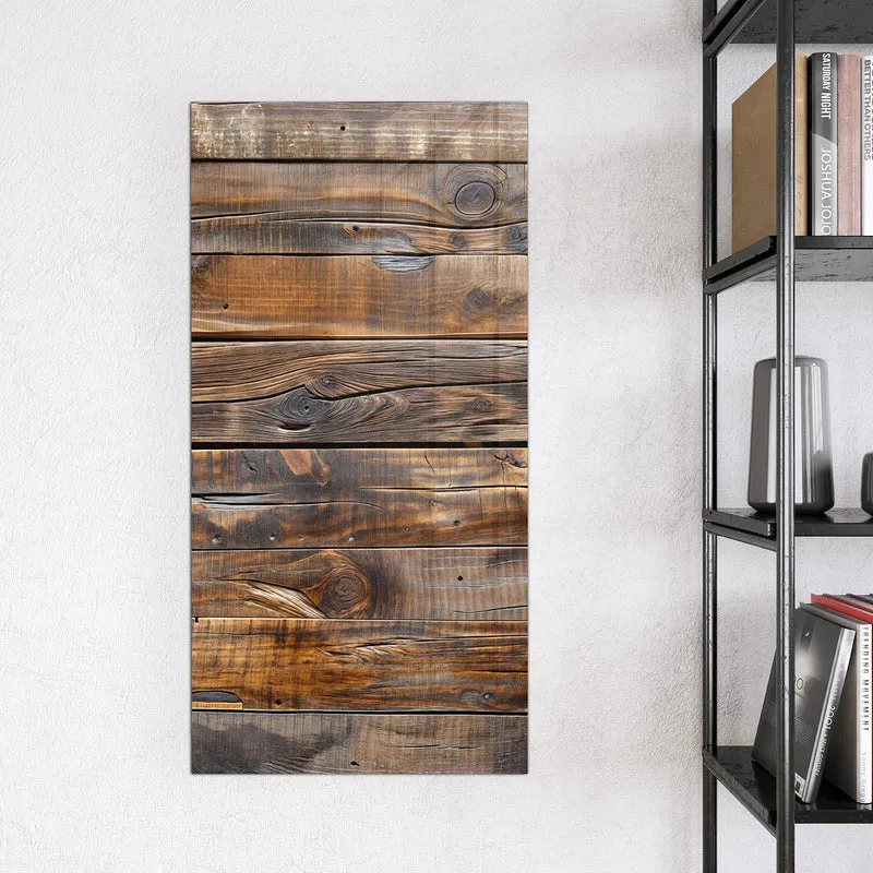 Glas Magnettafel - Nussbraune Holzwand