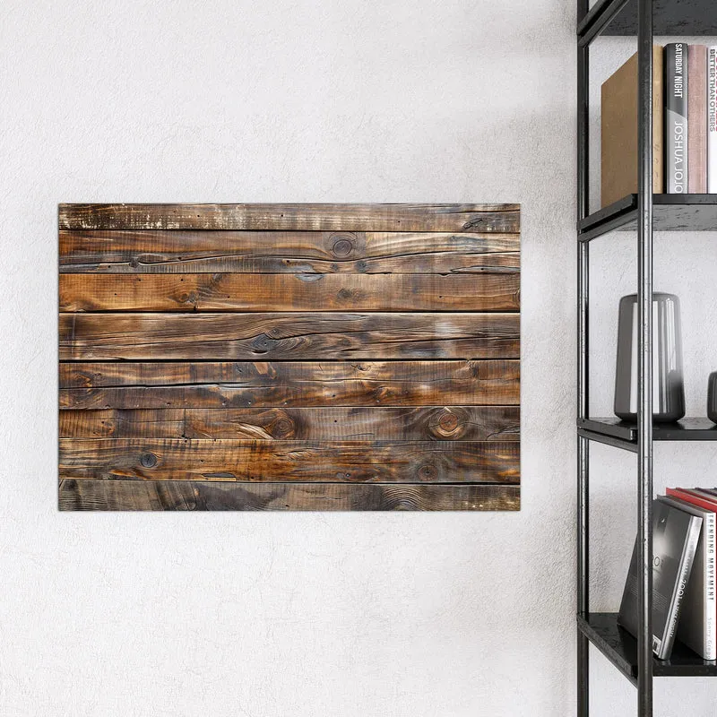 Glas Magnettafel - Nussbraune Holzwand