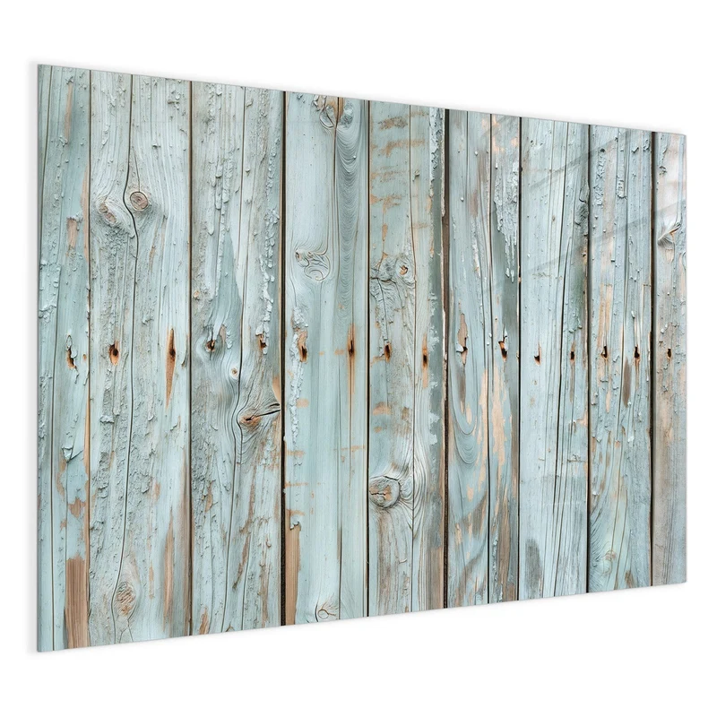 Glas Magnettafel - Hellblaue Holzplanken