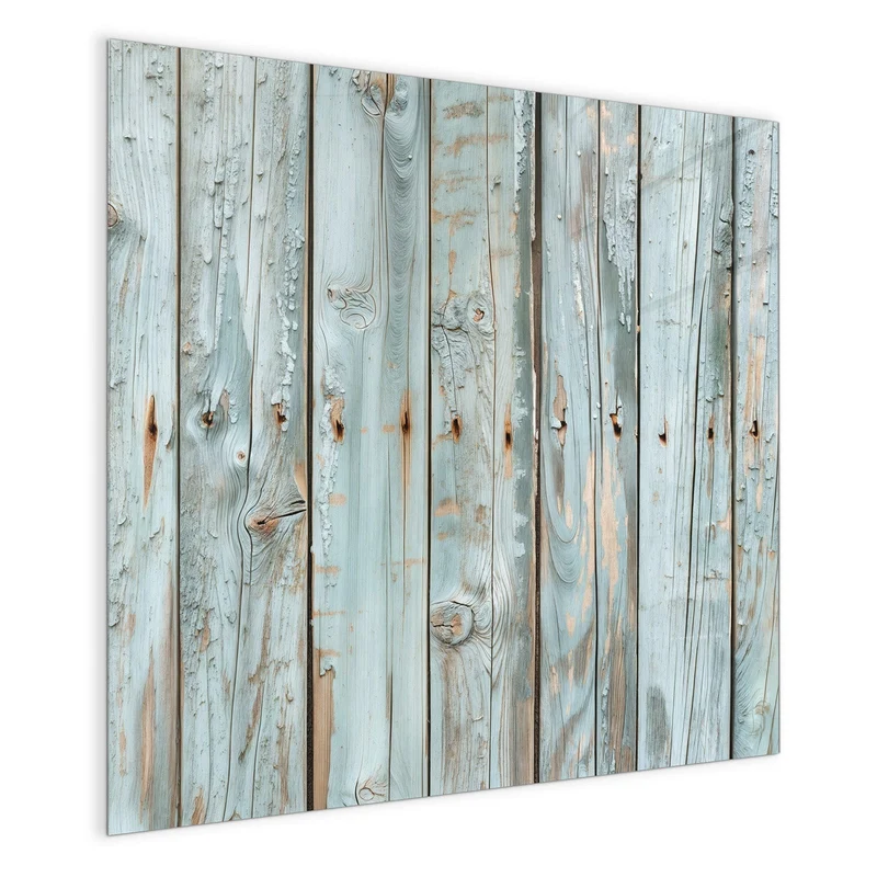 Glas Magnettafel - Hellblaue Holzplanken