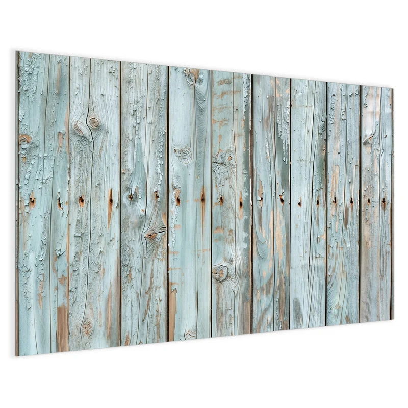 Glas Magnettafel - Hellblaue Holzplanken