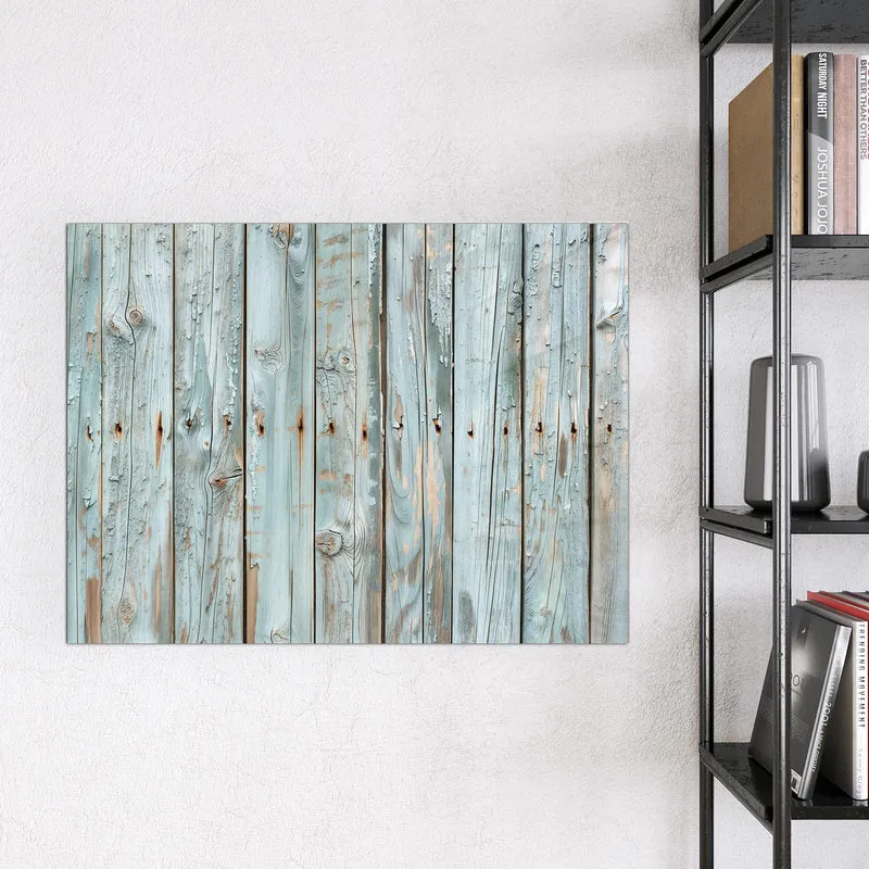 Glas Magnettafel - Hellblaue Holzplanken