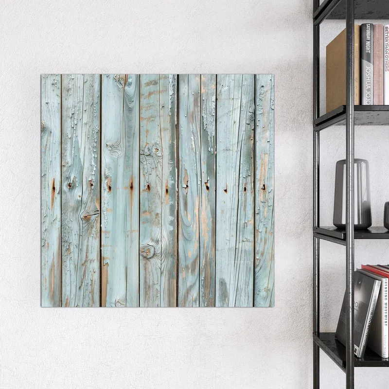 Glas Magnettafel - Hellblaue Holzplanken