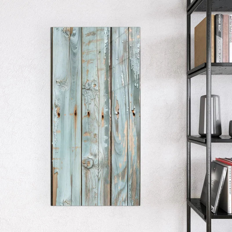 Glas Magnettafel - Hellblaue Holzplanken