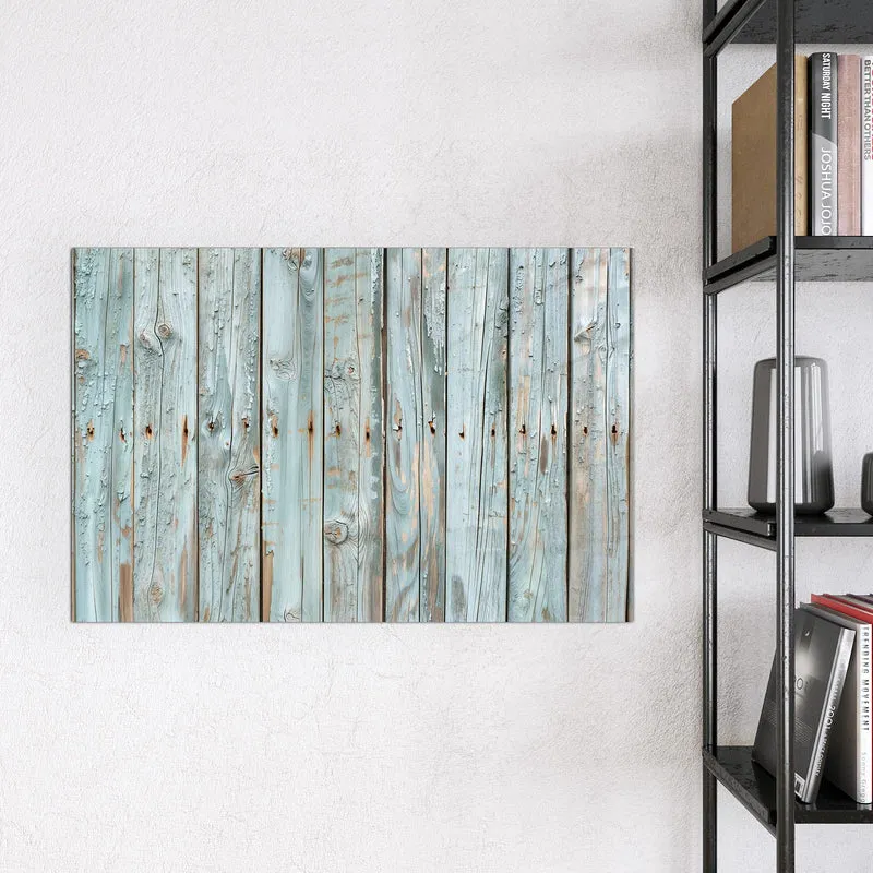 Glas Magnettafel - Hellblaue Holzplanken