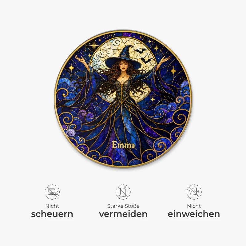 [3D-Optik] Hexe Frau - Personalisiertes Geschenk | Acryl Magnet Gothic Halloween
