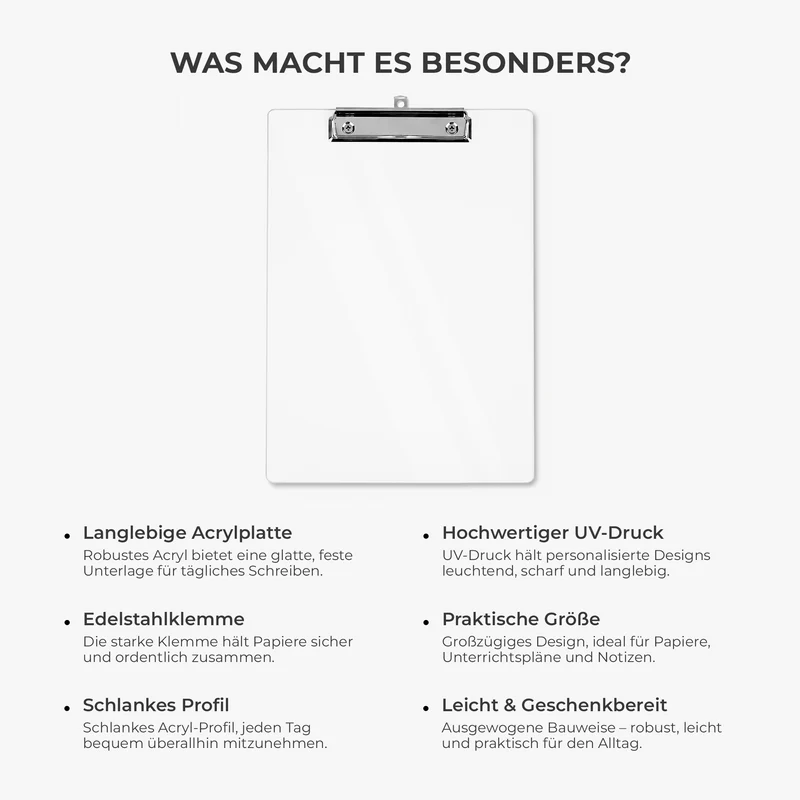 Lehrerin + Bleistift - Personalisiertes Geschenk | Klemmbrett